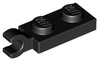 Plate Special 1 x 2 with Clip Horizontal on End in Black
