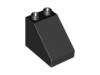 Duplo Brick 3 x 2 x 2 Slope in Black
