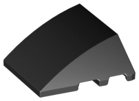 Brick Wedged, Curved 4 x 3 No Studs [Plain] in Black