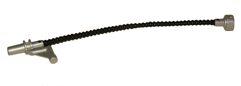 Duplo Hose with Pearl Light Gray Nozzle and Stud Holder in Black