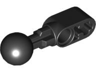 Technic Beam 1 x 2 with Ball Joint Straight, Smooth Ball in Black