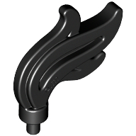Flame / Headwear Accessory Plume / Feather, Triple Point in Black
