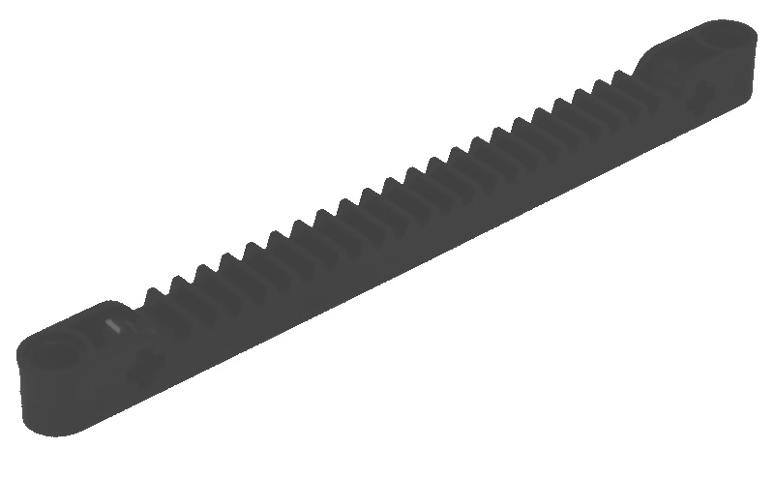 Technic Gear Rack 1 x 13 with Axle and Pin Holes in Black