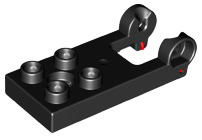 Duplo Plate 2 x 3 with 4 Studs and Reinforced Hinge in Black