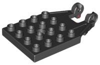 Duplo Plate 4 x 4 with 16 Studs and Reinforced Hinge in Black
