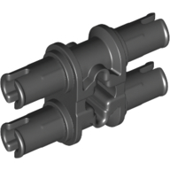 Technic Pin Double with Axle Hole - Squared Holes in Black