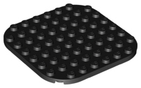 Plate Round Corners 8 x 8 in Black