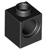 Technic Brick 1 x 1 with Pin Hole in Black