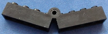 Hinge Brick 1 x 8 Complete Assembly in Black