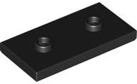 Plate Special 2 x 4 with Groove and Two Center Studs (Jumper) in Black