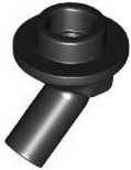 Bar, Angled with 1 x 1 Round Plate / Stud on End in Black