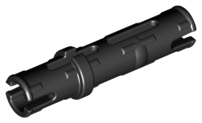 Technic Pin Long with Friction Ridges Lengthwise, 2 Center Slots in Black