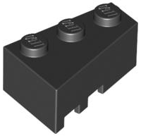 Brick Wedged, Angled 3 x 2 Right in Black