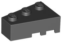 Brick Wedged, Angled 3 x 2 Left in Black