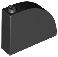 Brick Curved 1 x 4 x 2 2/3 in Black