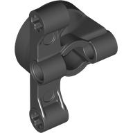 Technic Steering Wheel Hub Holder with 2 Pin Holes and 2 Axle Holes, No Slots in Black