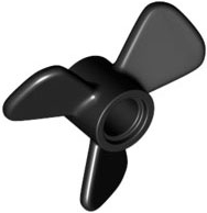 Propeller 3 Blade 3 Diameter with Pin Hole in Black