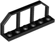 Plate Special 1 x 6 with Train Wagon End Fence in Black
