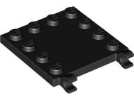 Plate Special 4 x 4 with Studs on Edges and Clips Horizontal in Black