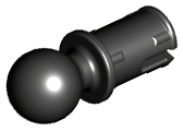 Technic Pin with Friction Ridges Lengthwise and Towball in Black