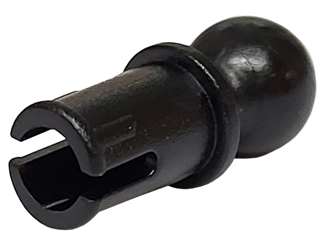 Technic Pin with Friction Ridges Lengthwise and Towball - Round Pin Hole in Black