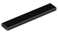 Tile 1 x 6 with Groove in Black