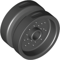 Wheel 18 x 12 with Pin Hole and Stud in Black