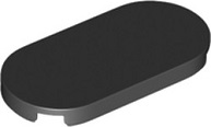 Tile Round 2 x 4 in Black