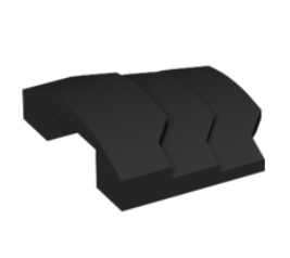 Brick Curved 4 x 3 with 3 Layers, 1 x 3 Cutout on Underside in Black