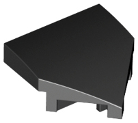 Brick Wedged, Curved 2 x 2 with Stud Notches in Black