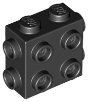 Brick Special 1 x 2 x 1 2/3 with 8 Studs on 3 Sides in Black