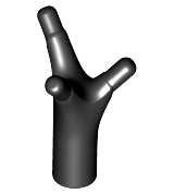 Bar 1L / Stem with 3 Sprouts/Prongs in Black