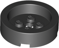 Brick Round 4 x 4 with Recessed Center in Black