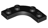 Plate Round Corner 3 x 3 with 2 x 2 Round Cutout in Black