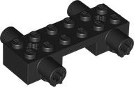 Brick Special 2 x 6 with Protruding Axle Holes in Black
