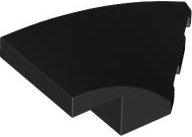 Brick Wedged, Curved 4 x 2 with Stud Notch Right in Black