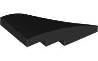Brick Wedged, Curved 4 x 2 with Stud Notch Left in Black