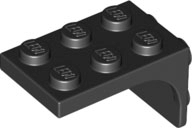 Bracket 2 x 3 - 2 x 2, Curved Sides in Black