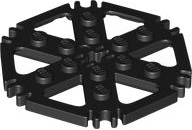 Technic Plate Rotor 6 Blade with Clip Ends Connected [aka Water Wheel] - Solid Studs in Black
