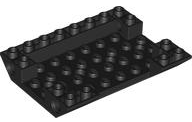 Brick Sloped Inverted 45° 6 x 8 Double with Pin Holes on Sides, 1 x 4 Cutout On Side in Black