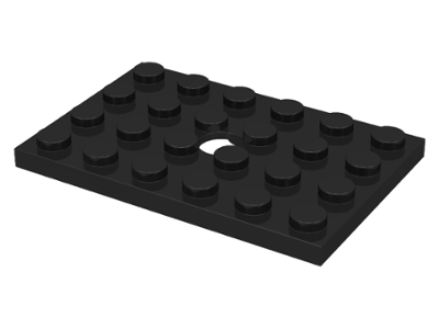 Plate Special 4 x 6 with Hole in Black