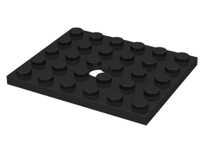 Plate Special 5 x 6 with Hole in Black