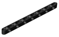 Technic Beam 1 x 15 Thick with Alternating Holes in Black