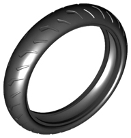 Tyre Motorcycle Racing Tread, Narrow in Black