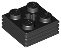 Plate Special 2 x 2 x 2/3 with Axle Hole and Grill on Sides (Haybale) in Black