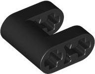 Technic Connector 2 x 2 with 1 x 1 Cut-Out with Axle Holes in Black
