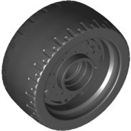 Wheel Rim 24 x 12 with Black Tyre in Black