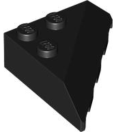 Brick Wedged, Sloped 4 x 4 Corner in Black