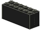 Brick Special 2 x 6 x 2 Weight with Bottom Openings and Center Seams on Ends in Black