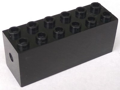 Brick Special 2 x 6 x 2 Weight with Sealed Bottom and Dimples on Ends in Black